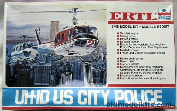 ESCI 1/48 Bell UH-1D US City Police - Los Angeles Fire Department or Los Angeles City Police, 8219 plastic model kit